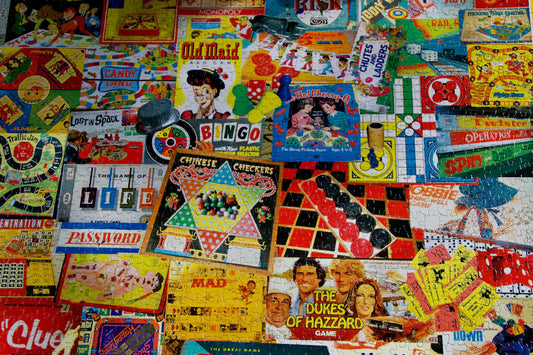 Vintage stickers of Clue, Monopoly, Dukes of Hazzard board games