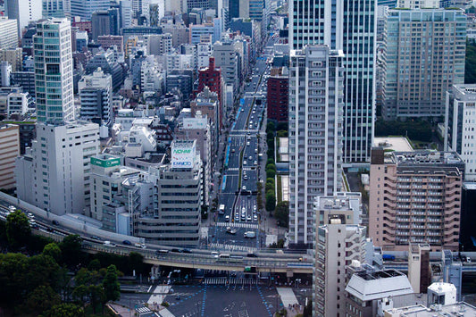Busy city intersection in American urban areas showing social dynamics and urbanization