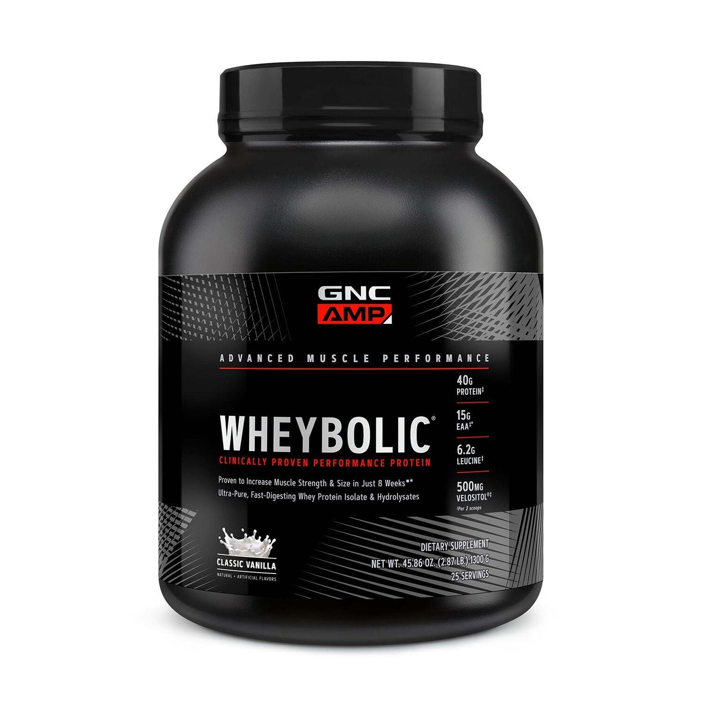 GNC AMP Wheybolic Protein Powder, Classic Vanilla, 3.78 Lb (Exp 1/2027)