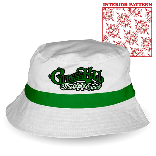 Cypress Hill bucket hat with green band and embroidered logo