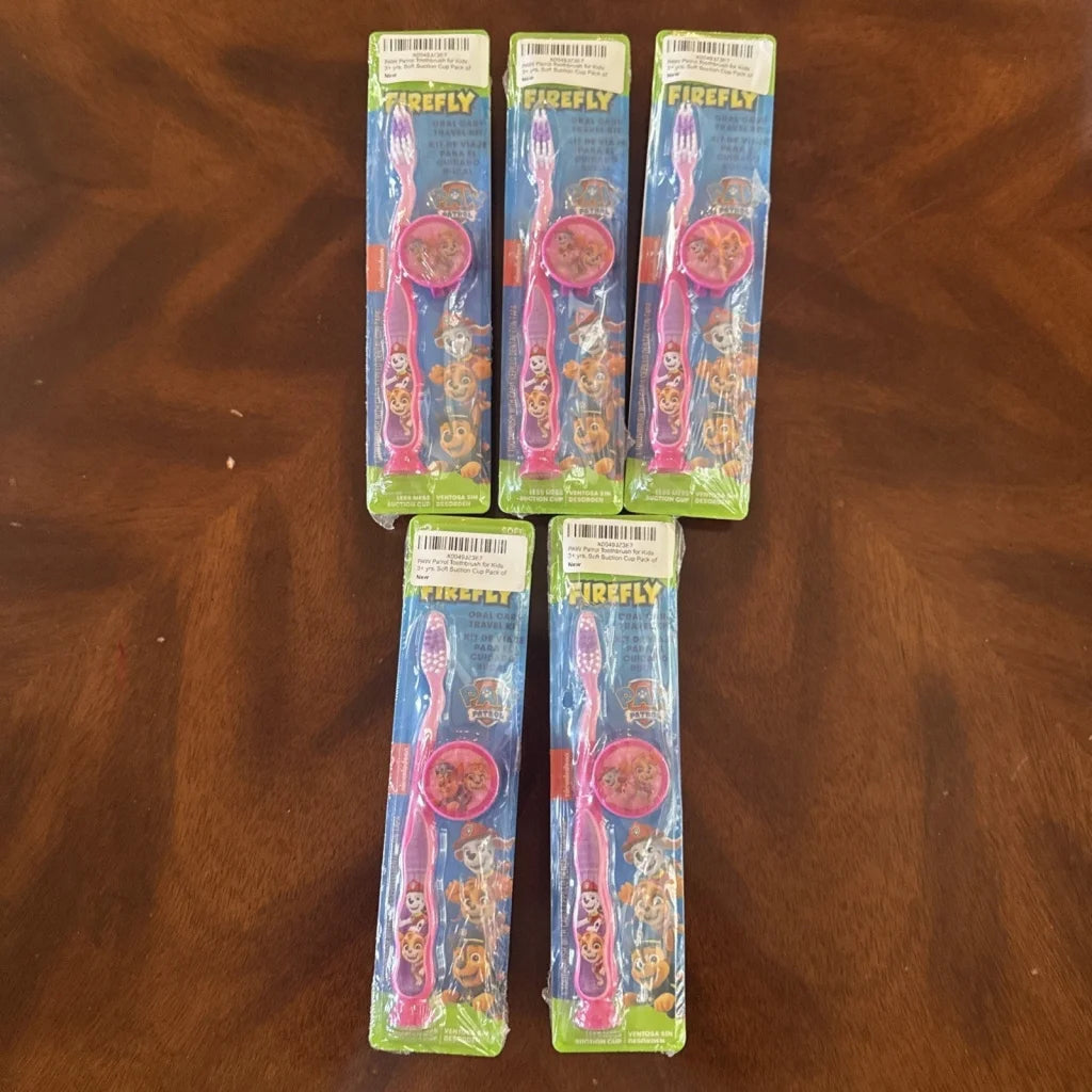 10x Firefly Nickelodeon Paw Patrol soft toothbrush travel kit, pink