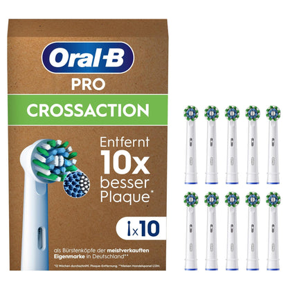 Oral B Cross Action Replacement Brush Heads XXXL Pack (10 heads) Made In Germany