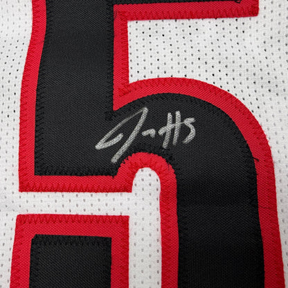Autographed/Signed Jrue Holiday Portland White Basketball Jersey Beckett BAS COA