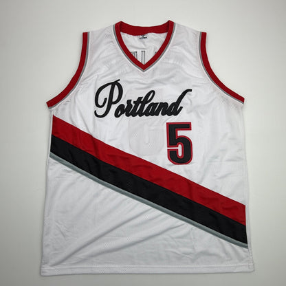 Autographed/Signed Jrue Holiday Portland White Basketball Jersey Beckett BAS COA