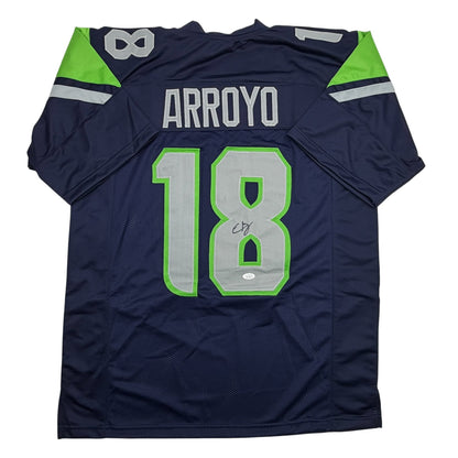 Autographed/Signed Elijah Arroyo Seattle Navy Blue Football Jersey JSA COA