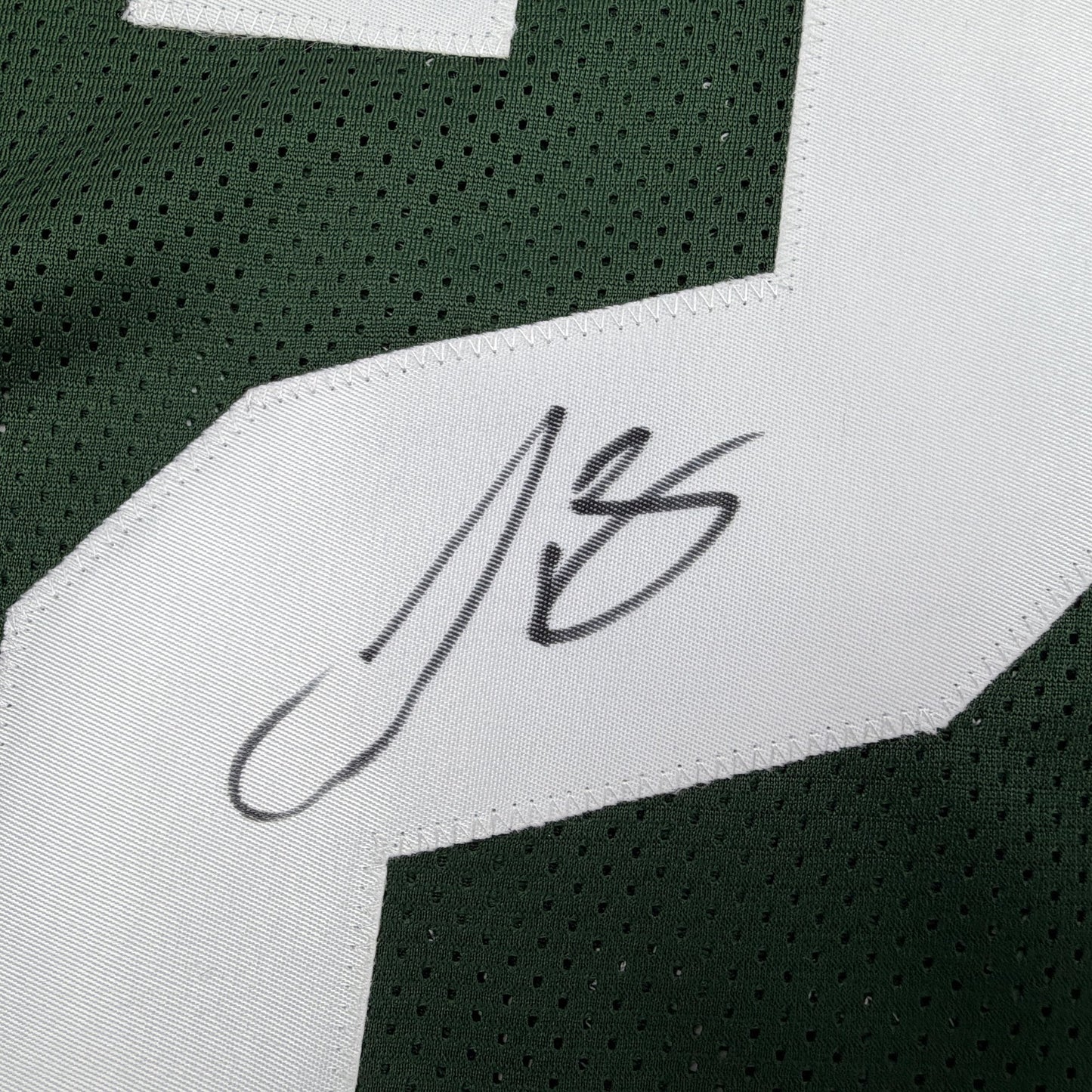 Autographed/Signed Le'Veon LeVeon Bell Michigan State Green College Football Jersey Beckett BAS COA