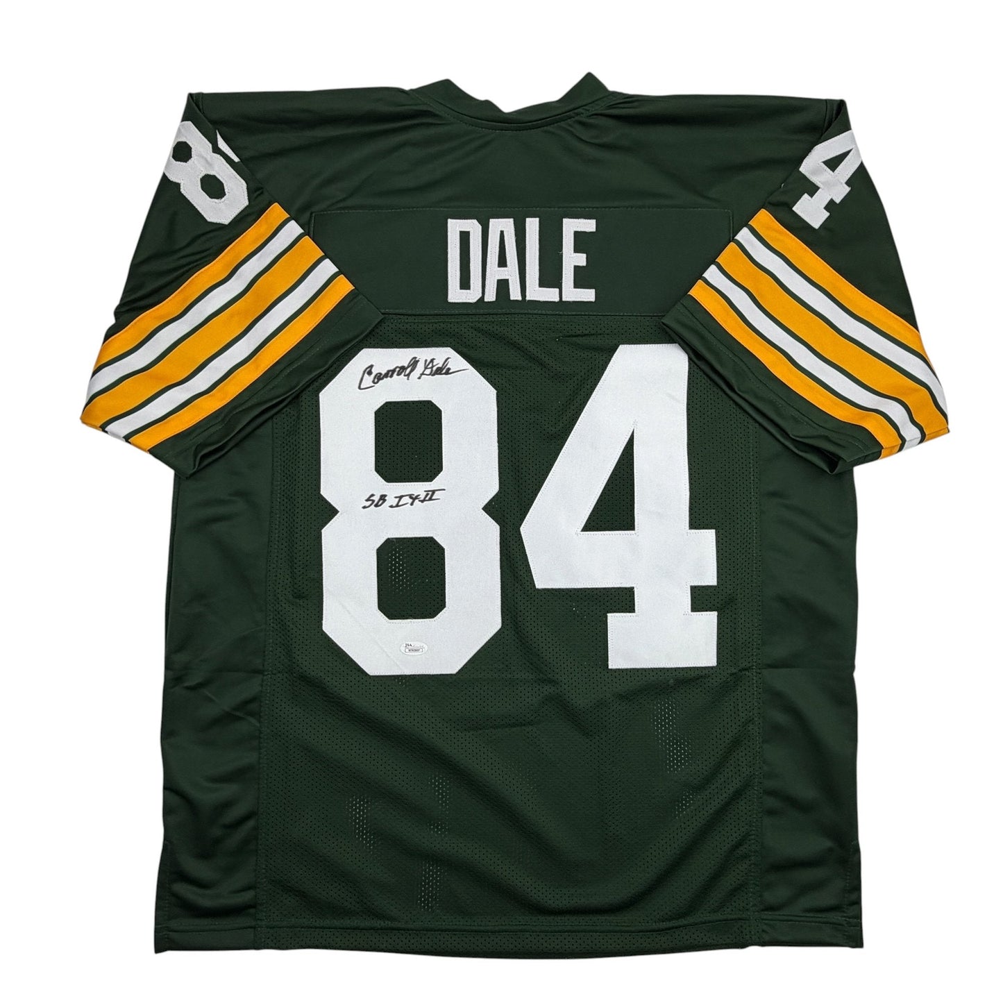 Autographed/Signed Carroll Dale Green Bay Green Football Jersey JSA COA
