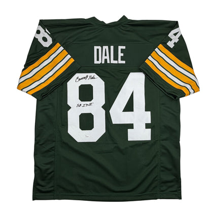 Autographed/Signed Carroll Dale Green Bay Green Football Jersey JSA COA
