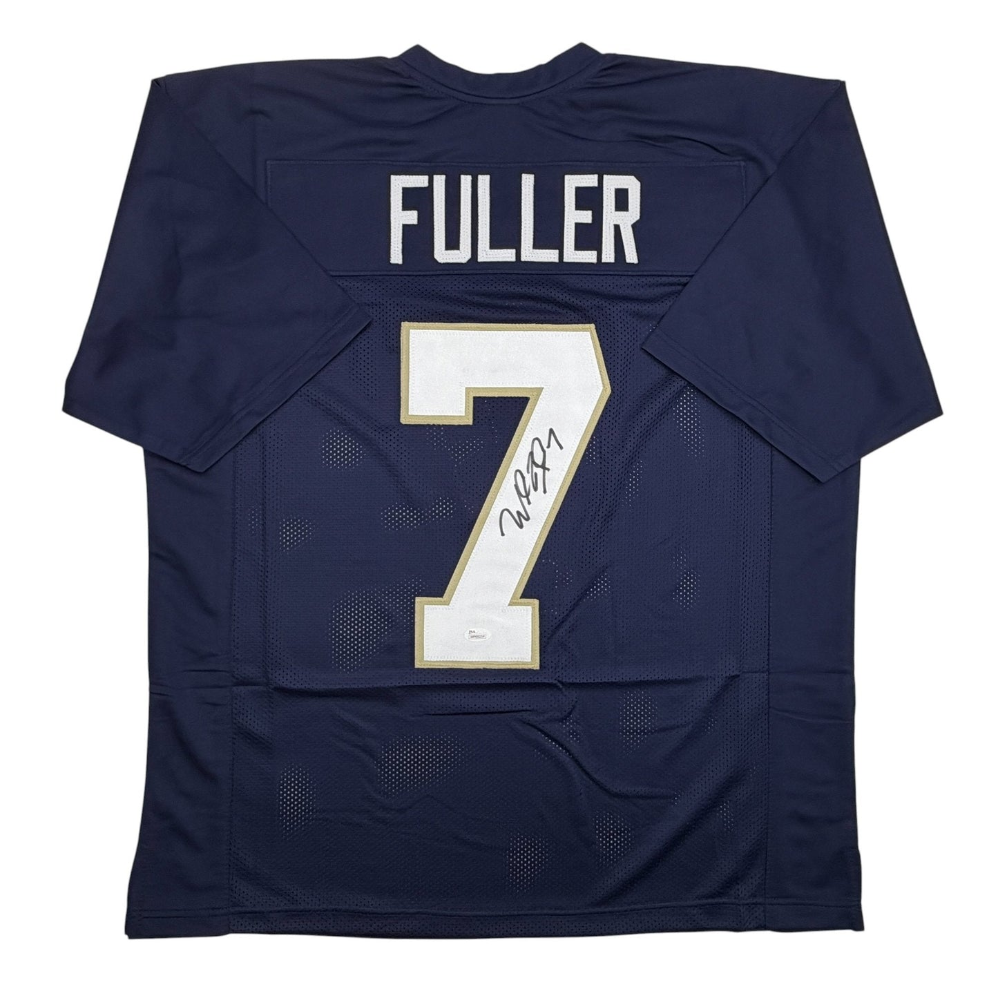 Autographed/Signed Will Fuller Notre Dame Blue College Football Jersey JSA COA