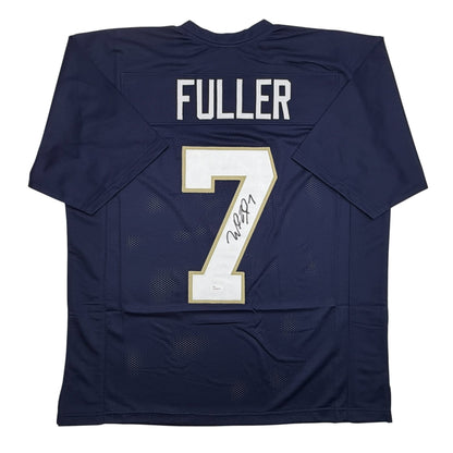 Autographed/Signed Will Fuller Notre Dame Blue College Football Jersey JSA COA