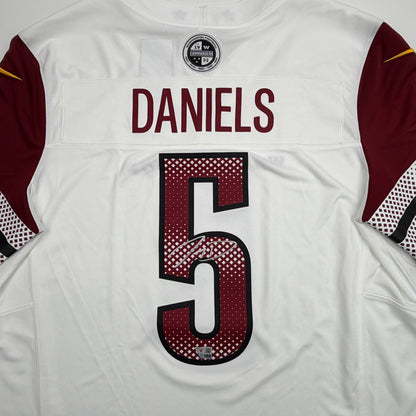 Autographed/Signed Jayden Daniels Washington Commanders White Authentic Football Jersey Fanatics COA