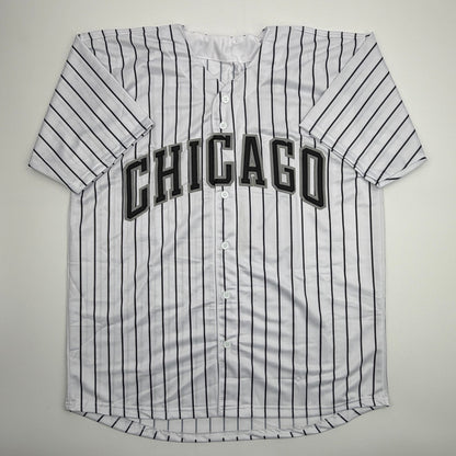 Autographed/Signed Colson Montgomery Chicago Pinstripe Baseball Jersey Beckett BAS COA