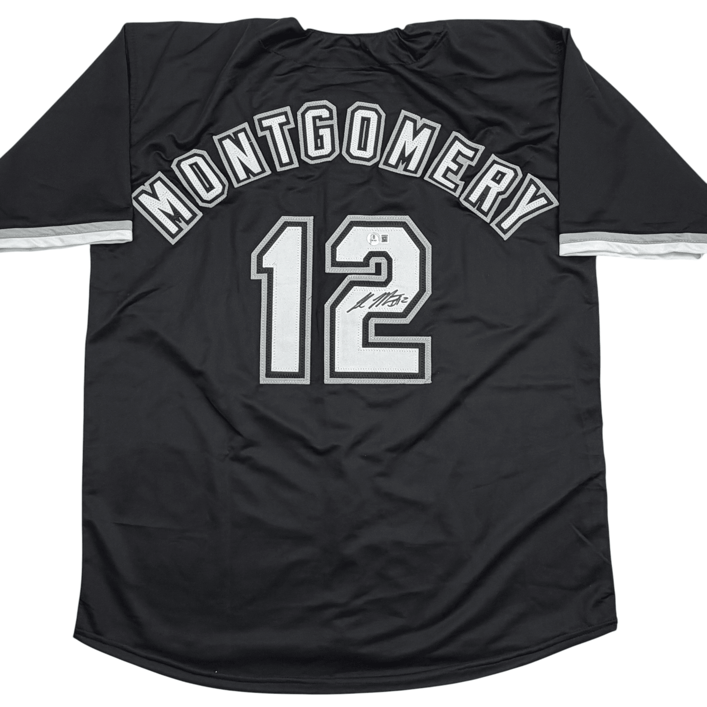 Autographed/Signed Colson Montgomery Chicago Black Baseball Jersey Beckett BAS COA