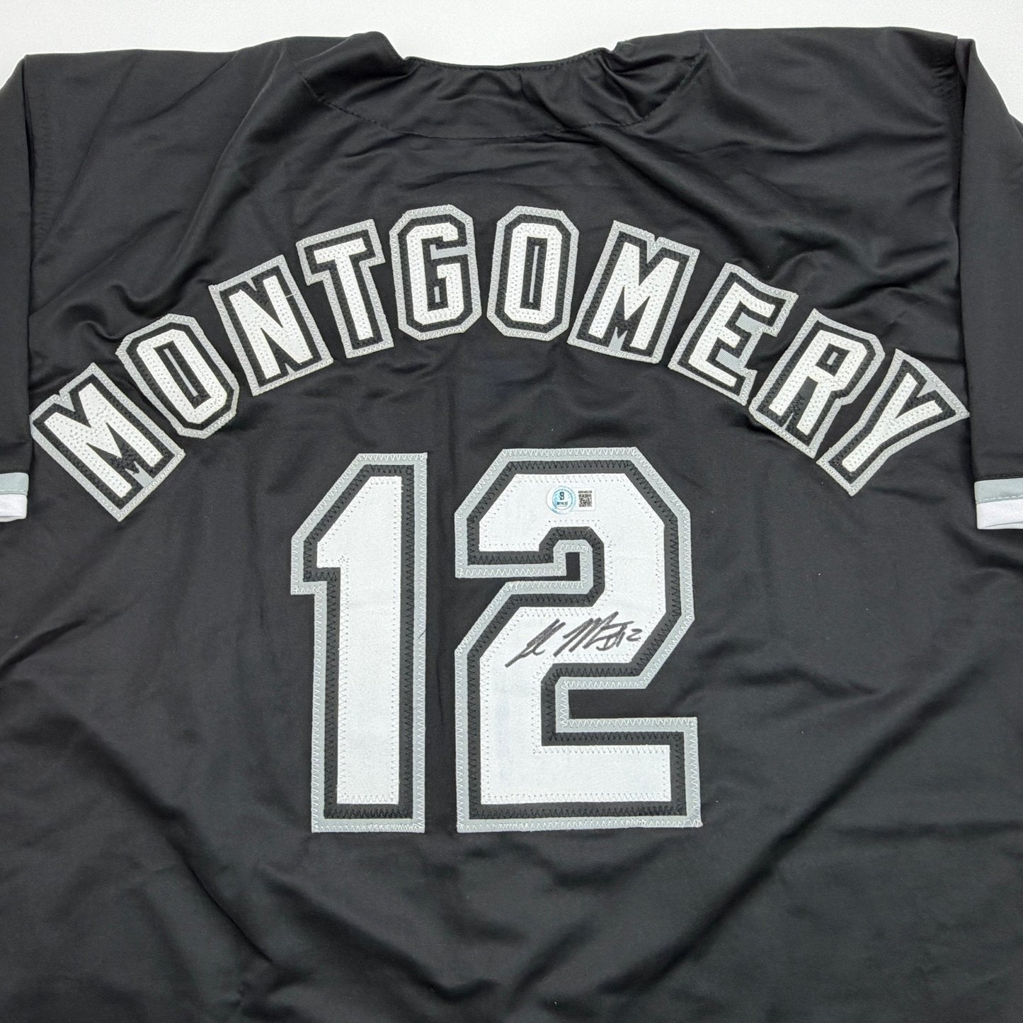 Autographed/Signed Colson Montgomery Chicago Black Baseball Jersey Beckett BAS COA