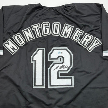 Autographed/Signed Colson Montgomery Chicago Black Baseball Jersey Beckett BAS COA