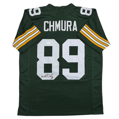 Autographed/Signed Mark Chmura Green Bay Green Football Jersey JSA COA