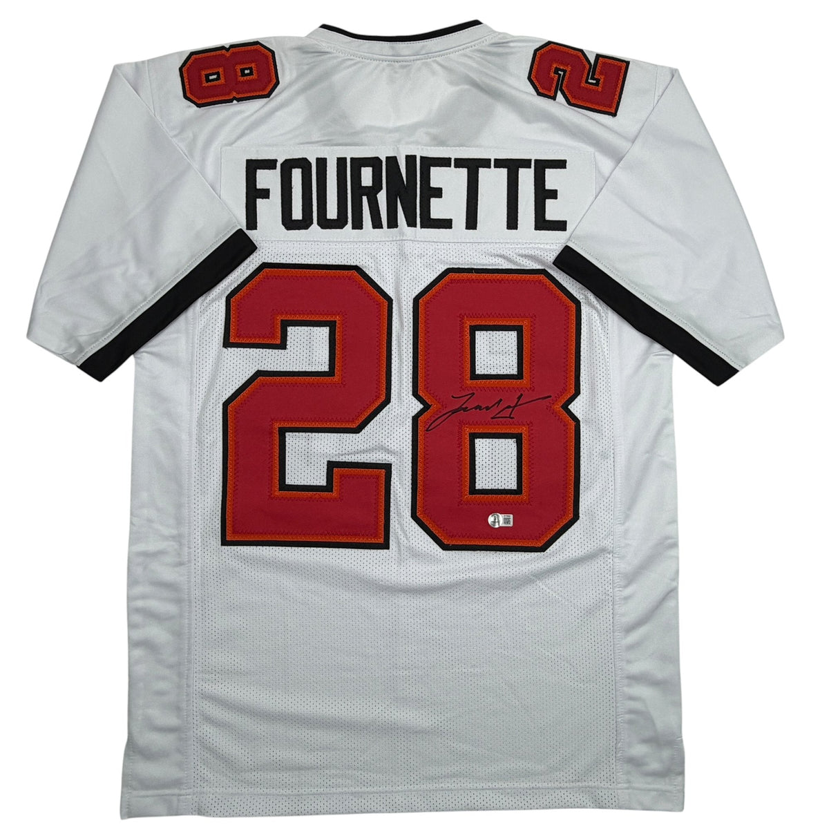 Autographed/Signed Leonard Fournette Tampa Bay White Football Jersey Beckett BAS COA