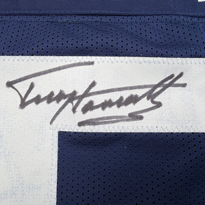 Autographed/Signed Terry Hanratty Notre Dame Blue College Football Jersey JSA COA