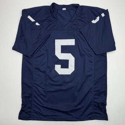 Autographed/Signed Terry Hanratty Notre Dame Blue College Football Jersey JSA COA