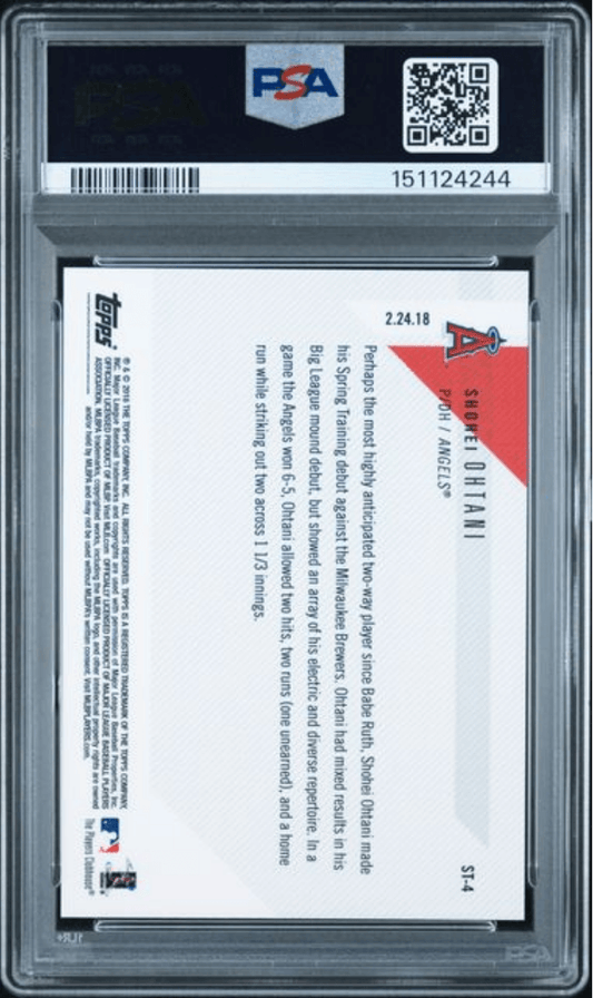 Graded 2018 Topps Now Shohei Ohtani #ST4 Spring Training Rookie RC Baseball Card PSA 10 Gem Mint