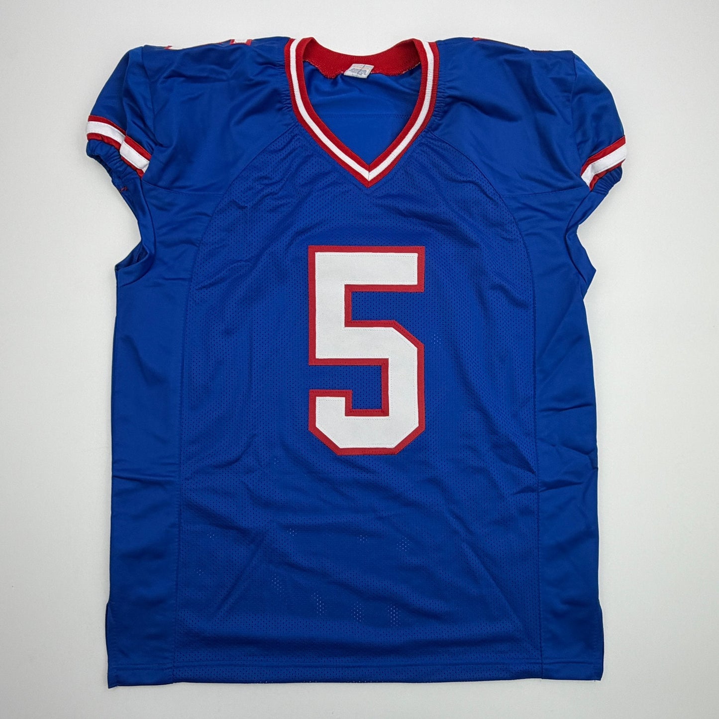 Autographed/Signed Kayvon Thibodeaux New York Blue Retro Pro Cut Football Jersey Beckett BAS COA