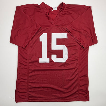 Autographed/Signed Tyler Ty Simpson Alabama Red College Football Jersey Beckett BAS COA