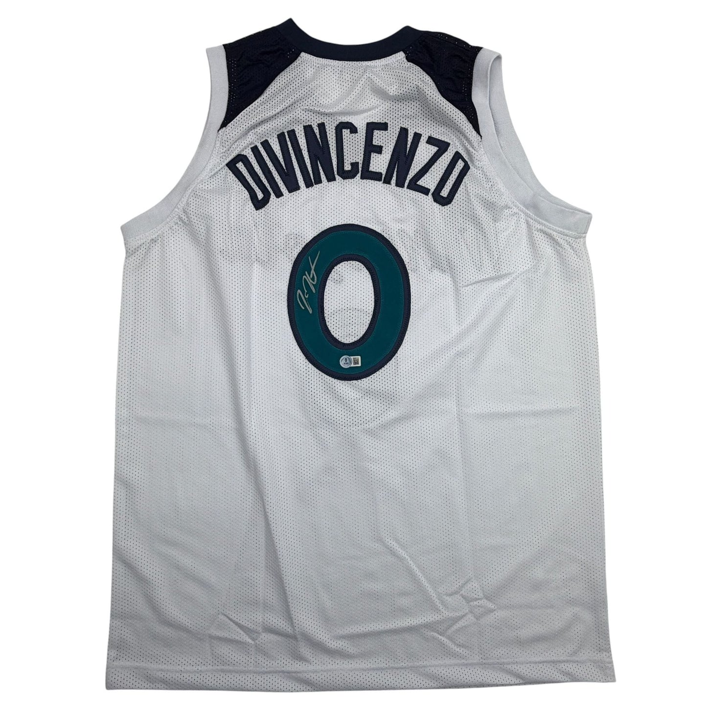 Autographed/Signed Donte Divincenzo Minnesota White Basketball Jersey Beckett BAS COA