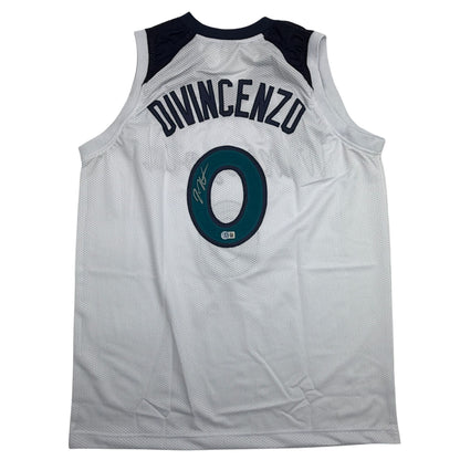 Autographed/Signed Donte Divincenzo Minnesota White Basketball Jersey Beckett BAS COA