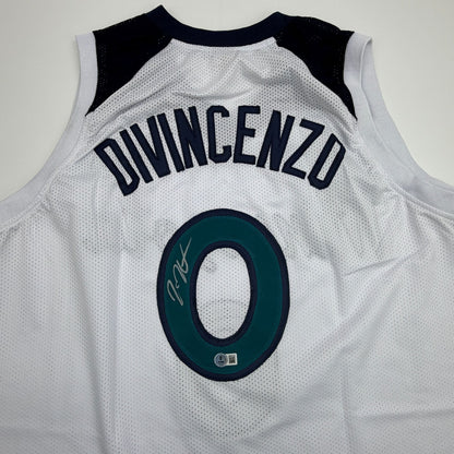 Autographed/Signed Donte Divincenzo Minnesota White Basketball Jersey Beckett BAS COA