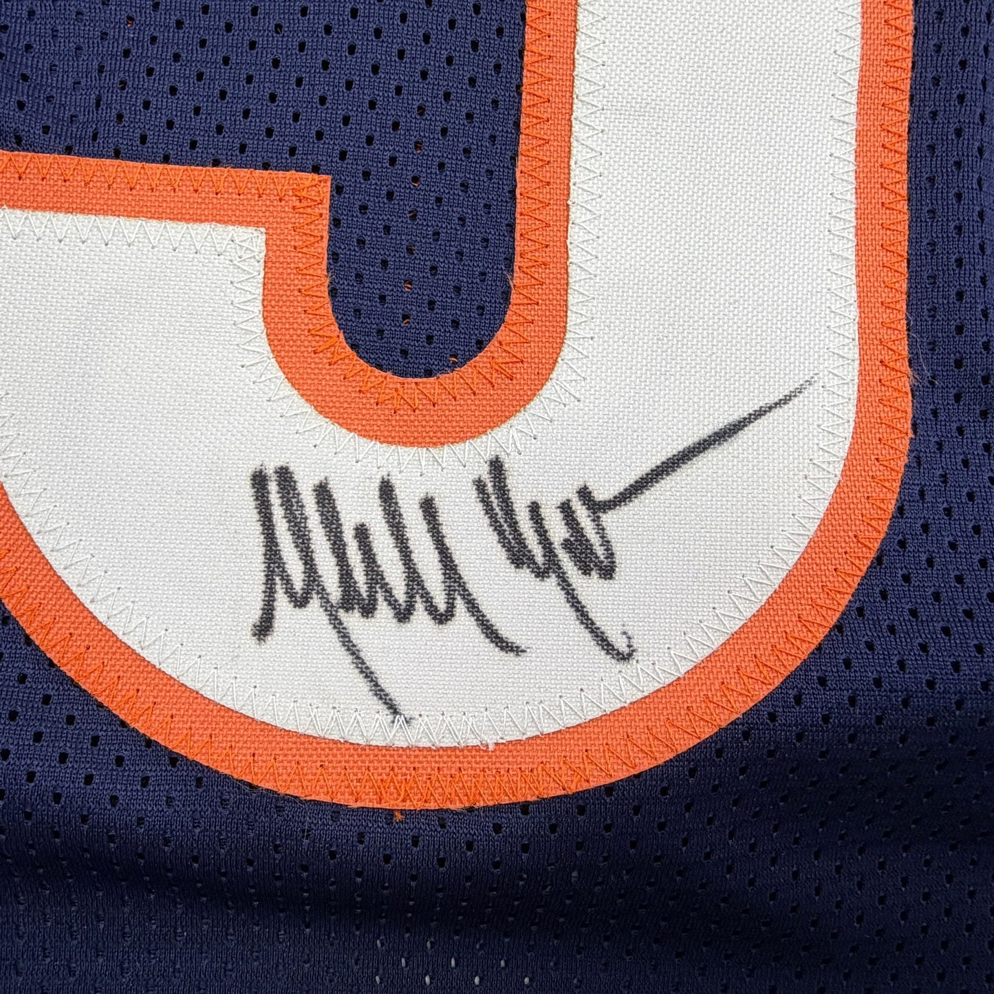 Autographed/Signed Mike Brown Chicago Blue Football Jersey JSA COA