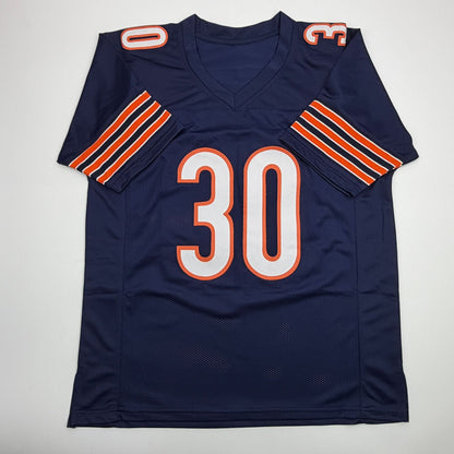 Autographed/Signed Mike Brown Chicago Blue Football Jersey JSA COA