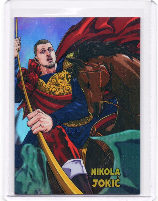 Anime-style illustration of a man in red and blue royal garments holding a golden staff on horseback, with "NIKOLA JOKIĆ" text in yellow at bottom right.