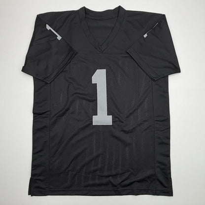 Autographed/Signed Tre Tucker Oakland Las Vegas Black Football Jersey Beckett BAS COA