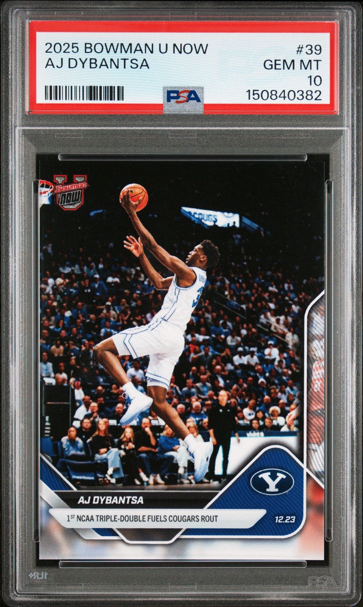 Graded 2025 Topps Bowman U Now AJ Dybantsa #39 Rookie RC Basketball Card PSA 10 Gem Mint