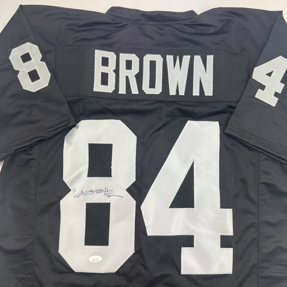 Autographed/Signed Antonio Brown Oakland Las Vegas Black Football Jersey JSA COA