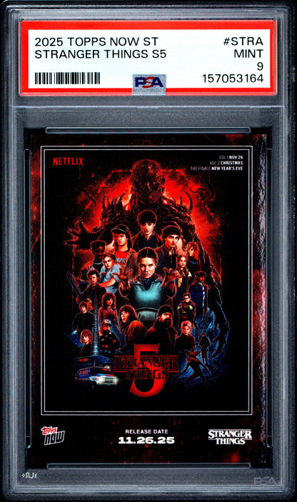 Graded 2025 Topps Now Stranger Things #STRA Netflix Card PSA 9 Mint