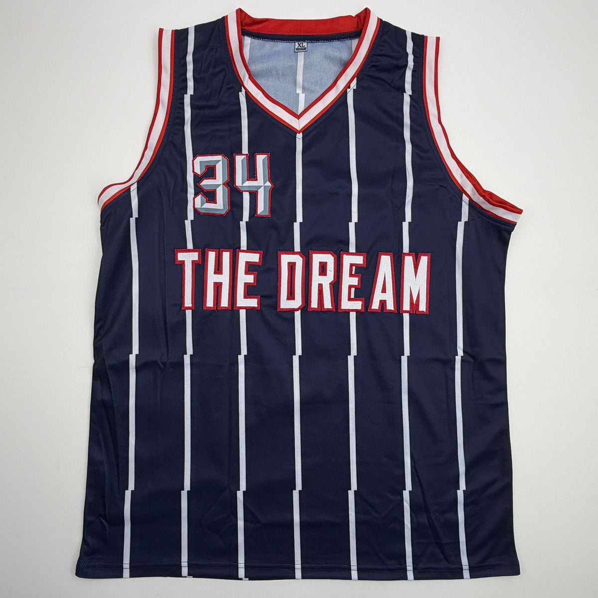 Autographed/Signed Hakeem Olajuwon Houston Blue Basketball Jersey JSA COA