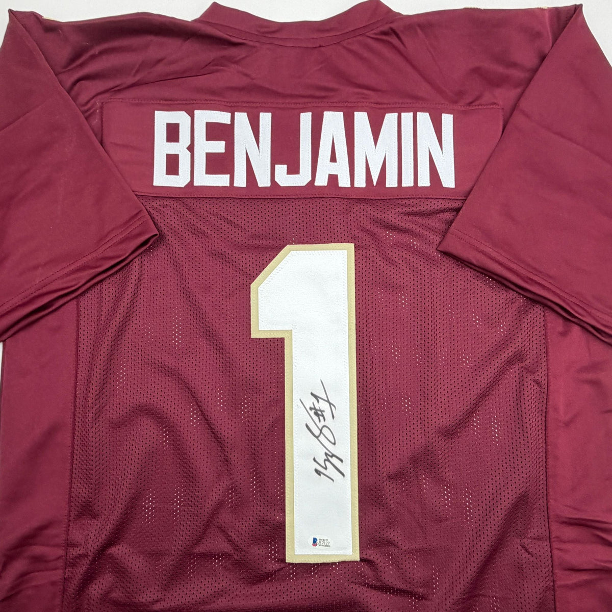Autographed/Signed Kelvin Benjamin Florida State FSU Maroon College Football Jersey Beckett BAS COA
