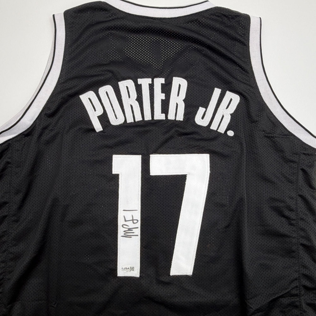 Autographed/Signed Michael Porter Jr Brooklyn Black Basketball Jersey JSA COA