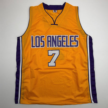 Autographed/Signed Lamar Odom Los Angeles Yellow Basketball Jersey JSA COA