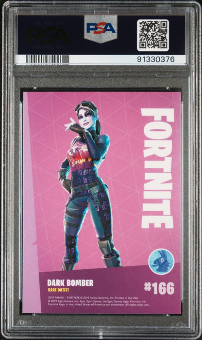 Graded 2019 Panini Fortnite Dark Bomber #166 Trading Card PSA 10 Gem Mint