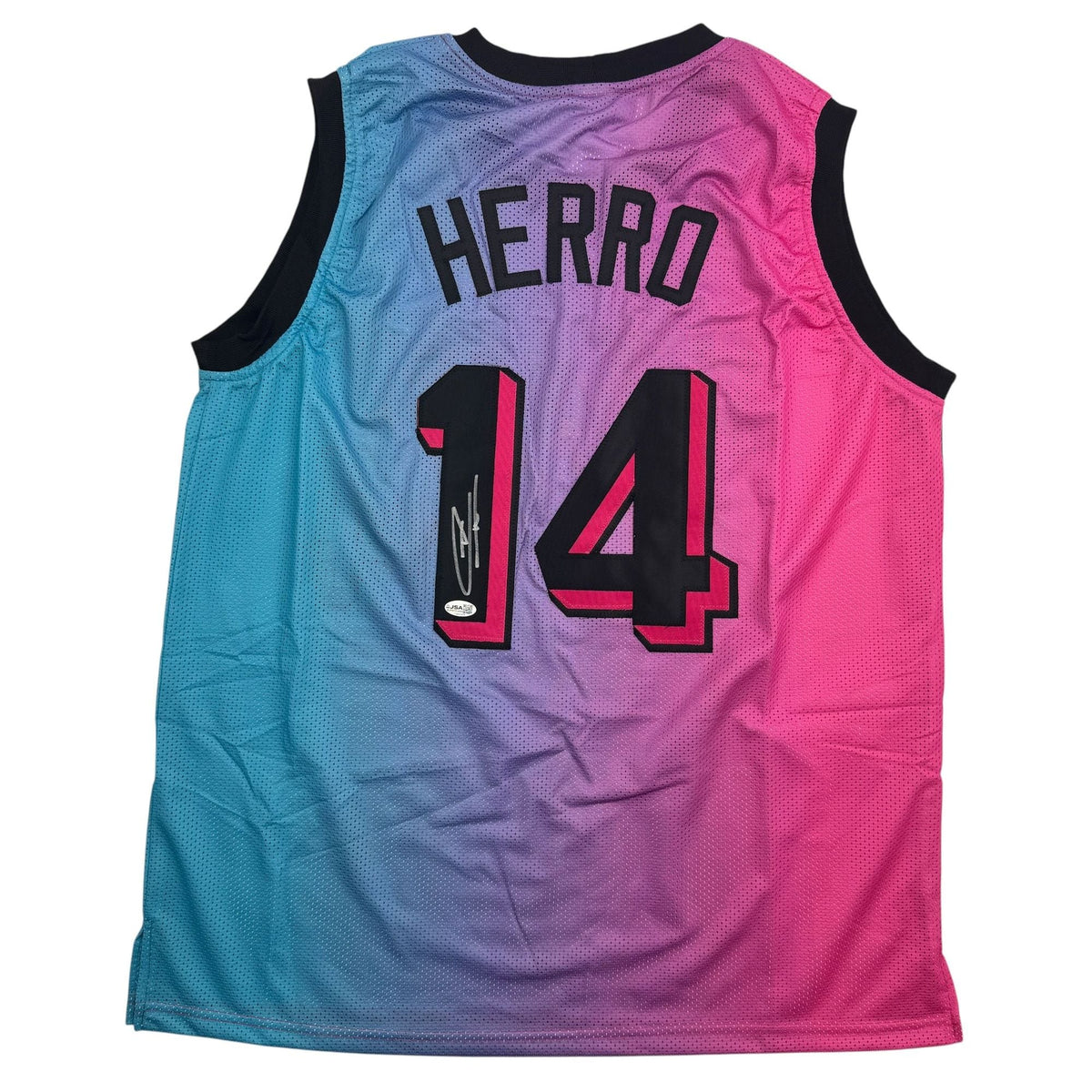 Autographed/Signed Tyler Herro Miami Vice Basketball Jersey JSA COA