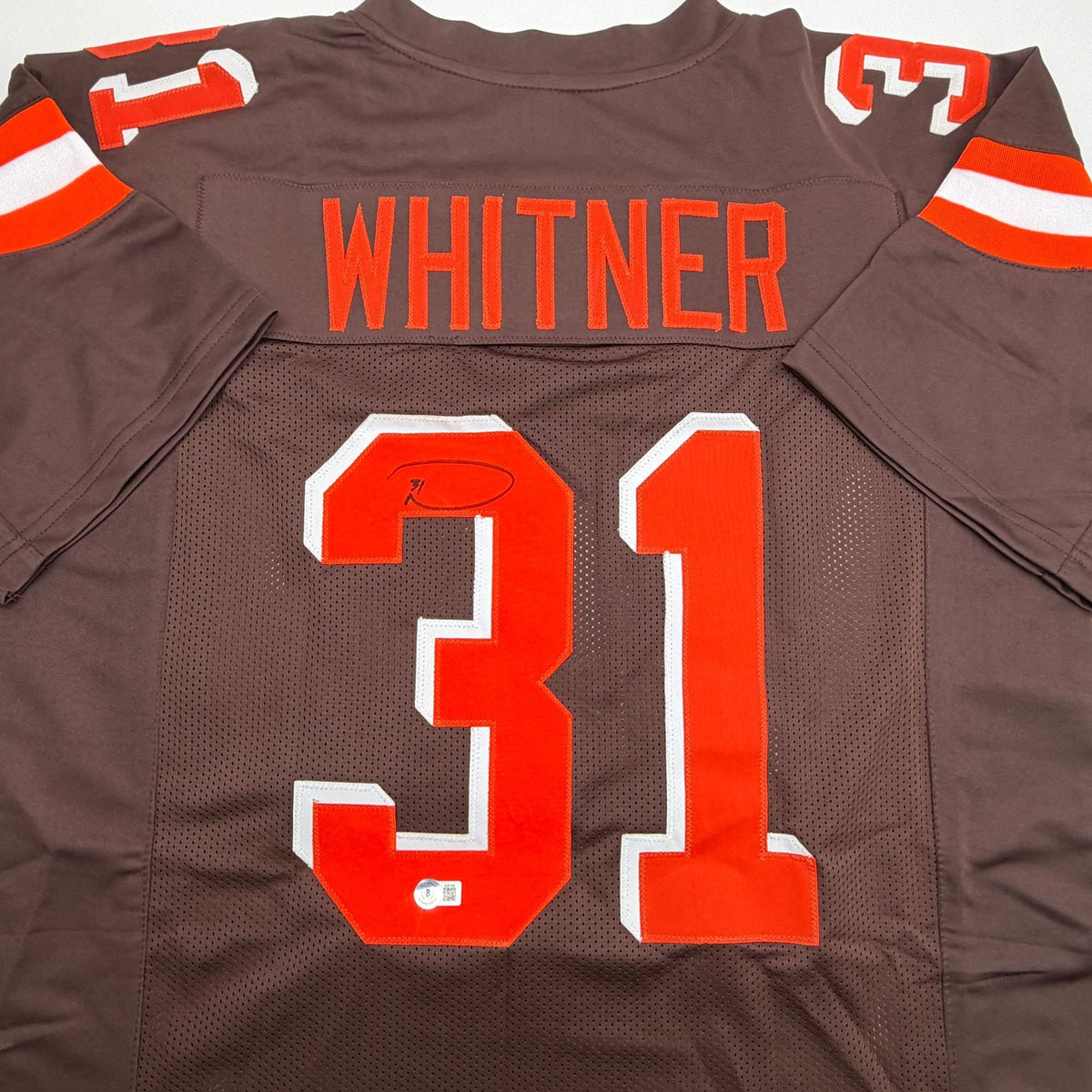 Autographed/Signed Donte Whitner Cleveland Brown Football Jersey Beckett BAS COA
