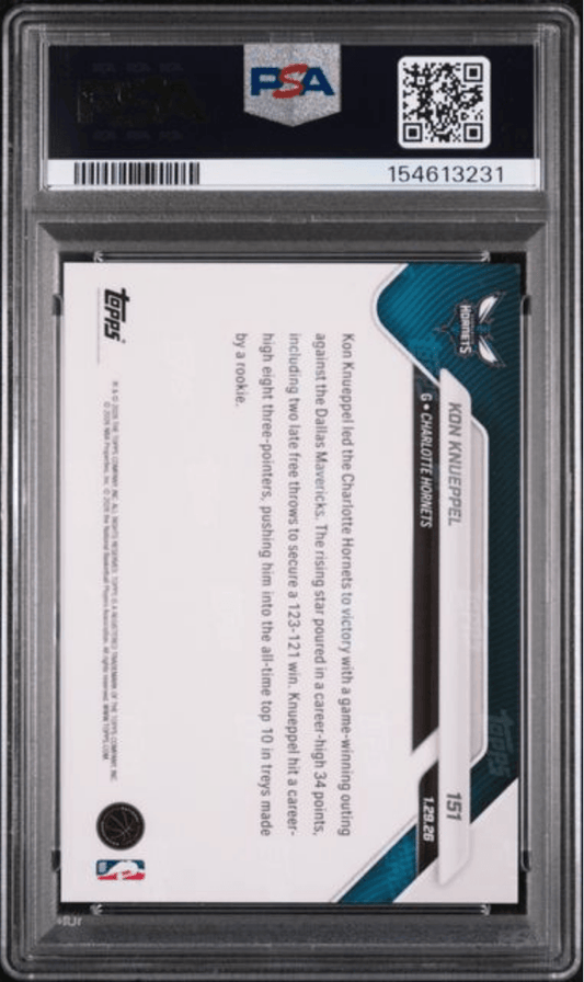 Graded 2025 Topps Now Kon Knueppel #151 Rookie RC Basketball Card PSA 9 Mint