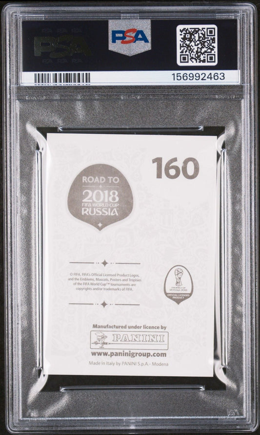 Graded 2018 Panini FIFA World Cup Cristiano Ronaldo #160 Portugal Road to Russia Stickers Soccer Card PSA 10 Gem Mint