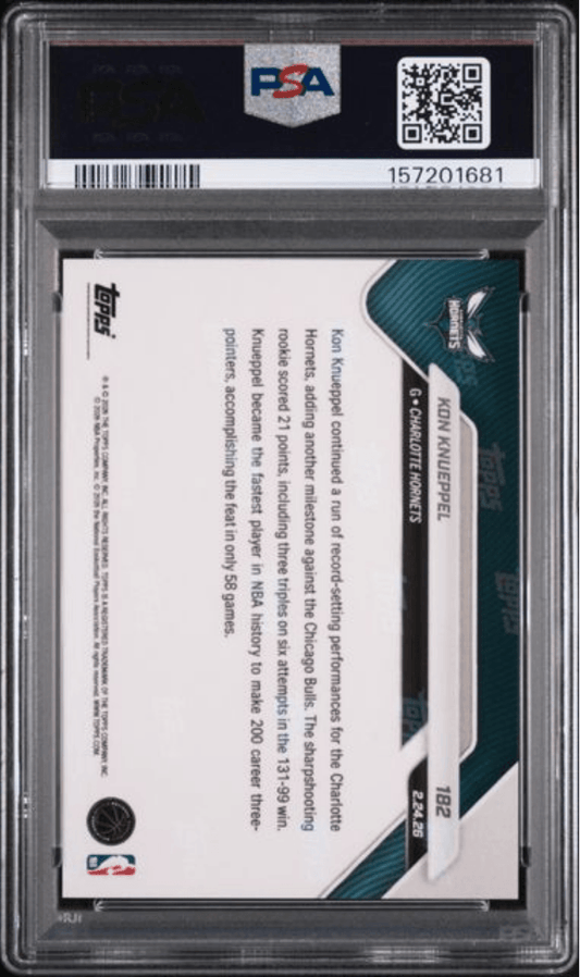 Graded 2025 Topps Now Kon Knueppel #182 Rookie RC Basketball Card PSA 10 Gem Mint
