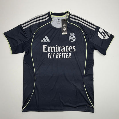 Autographed/Signed Kylian Mbappe Real Madrid Navy Blue Soccer Jersey Panini Authentic COA