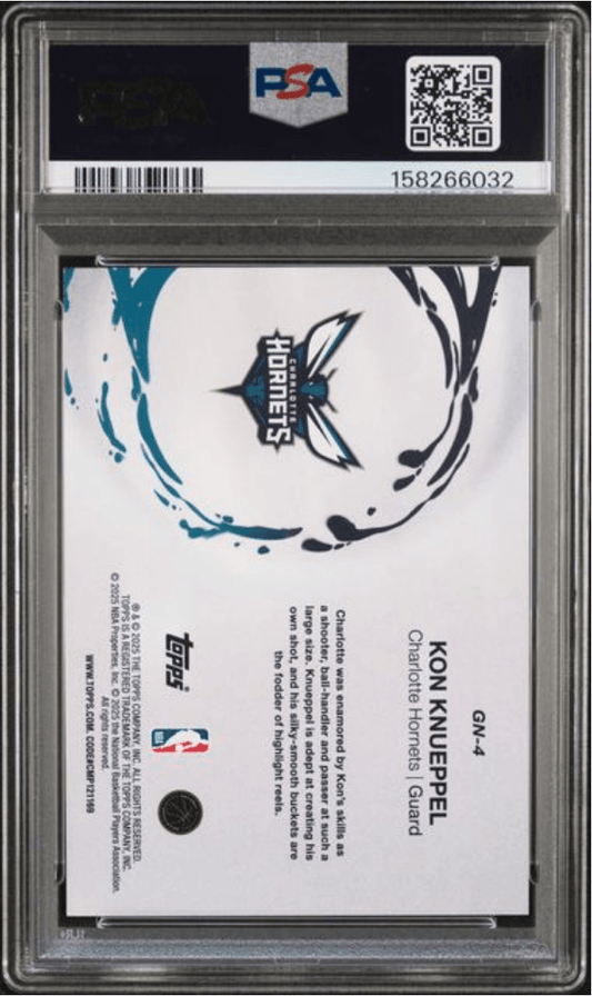 Graded 2025 Topps Kon Knueppel #GN4 Generation Now Holo Foil Rookie RC Basketball Card PSA 10 Gem Mint