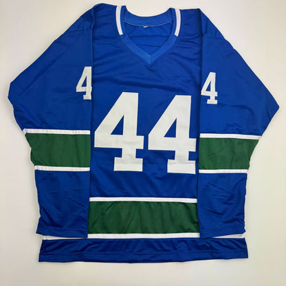 Autographed/Signed Todd Bertuzzi Vancouver Blue Hockey Jersey Beckett BAS COA