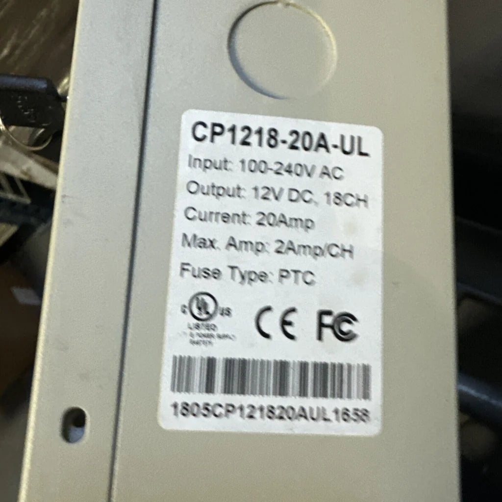 18 channel power supply beige metal unit with white label specs